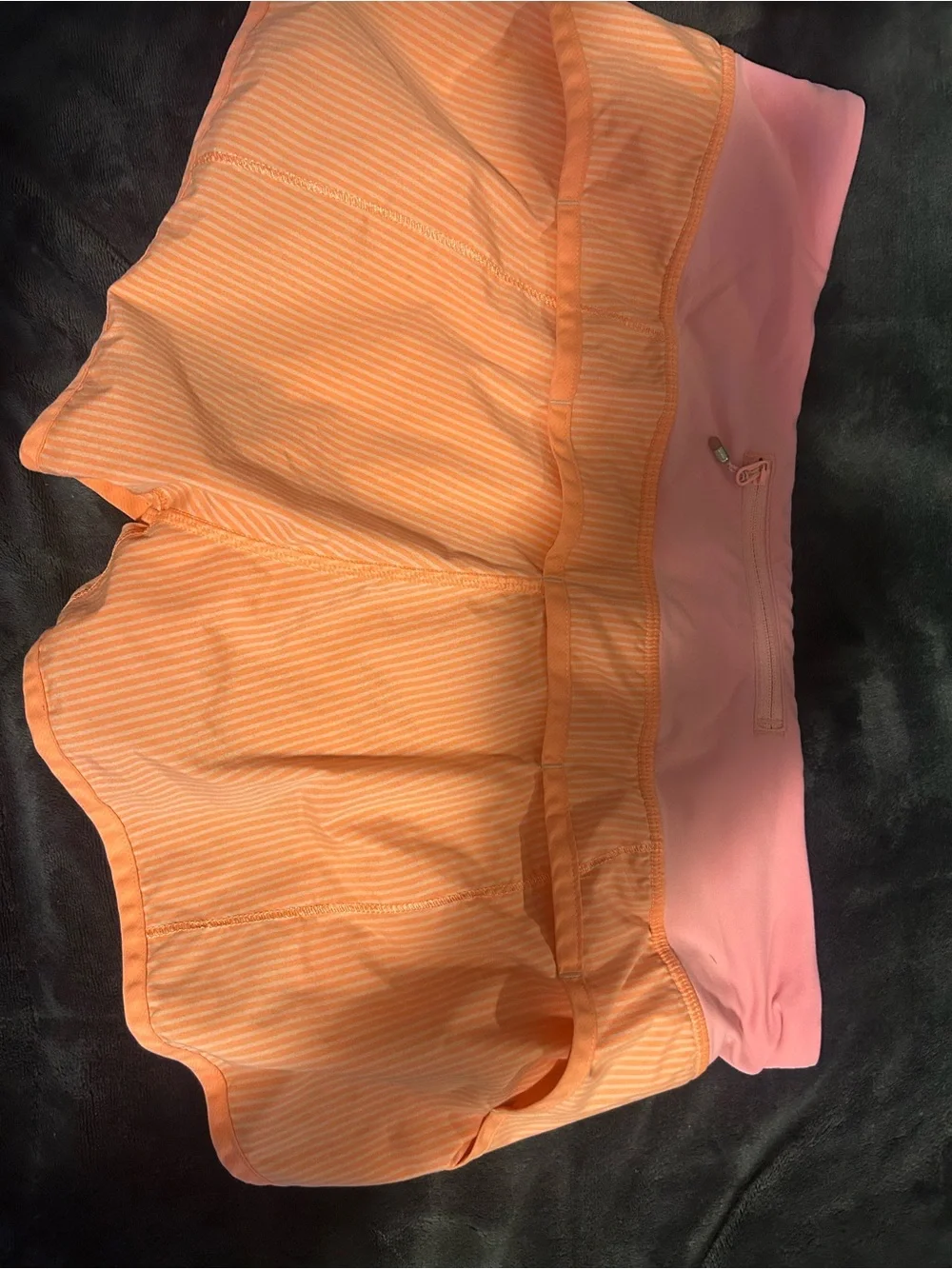 lululemon athletica Pink Waistband Orange Striped Running Shorts